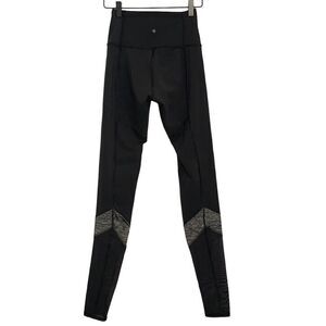 Lululemon If You're Lucky Pant Black / Heathered Black Mesh 30" Yoga Gym Size 4